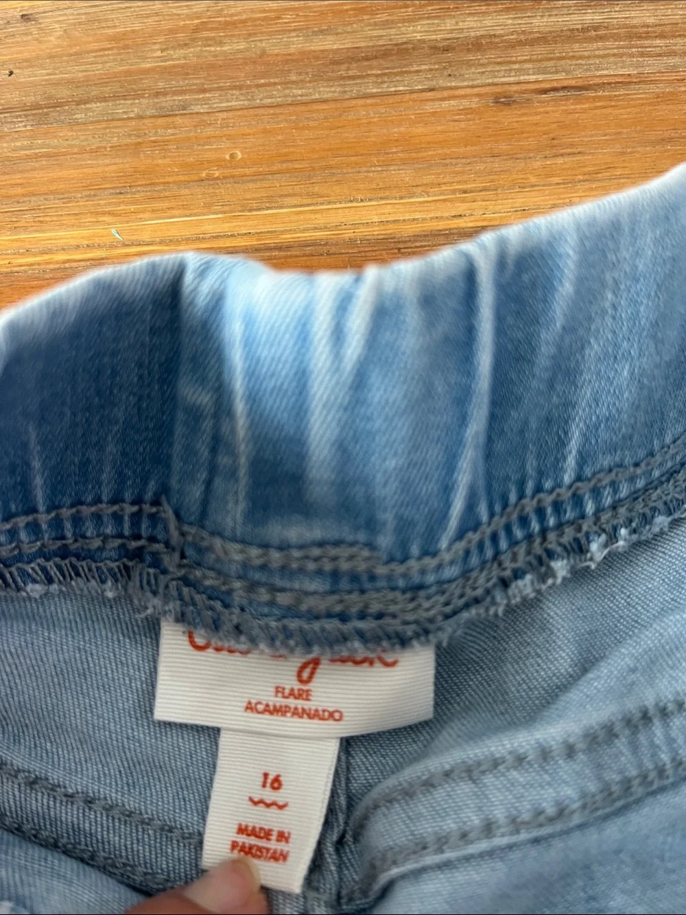 Cat & Jack 2pc Light Blue and Black Flare Jeans 16